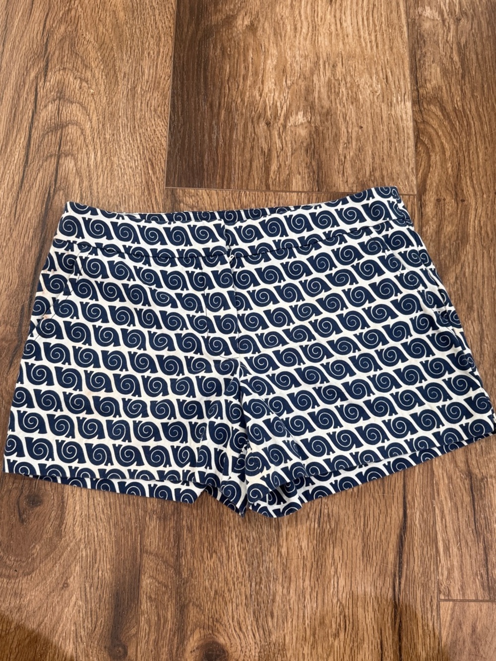 Trina Turk Navy and White Patterned Bike Shorts